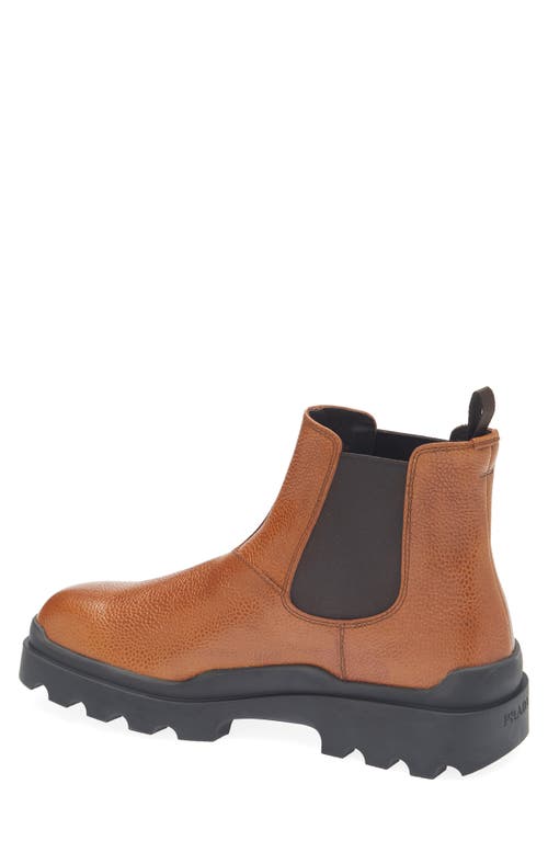Prada Lug Sole Chelsea Boot In Brown