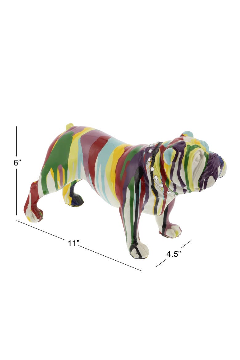 Multicolored Polystone Graffiti Bulldog Sculpture, Alternate, color, MULTI