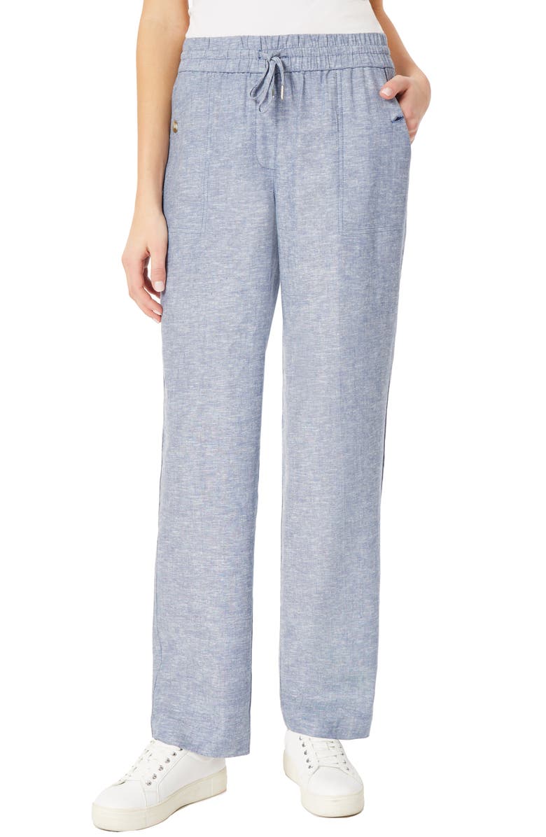Jones New York Drawstring Linen Blend Pants, Main, color, 