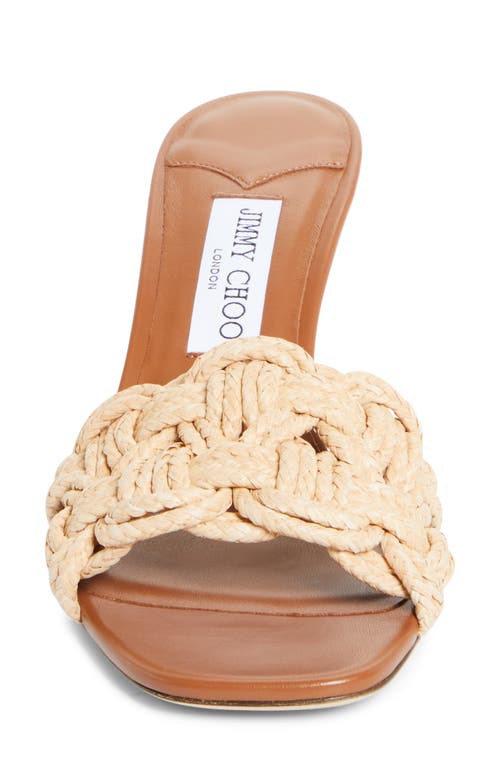 Jimmy Choo Chara 70 Raffia Heeled Mules In Gold