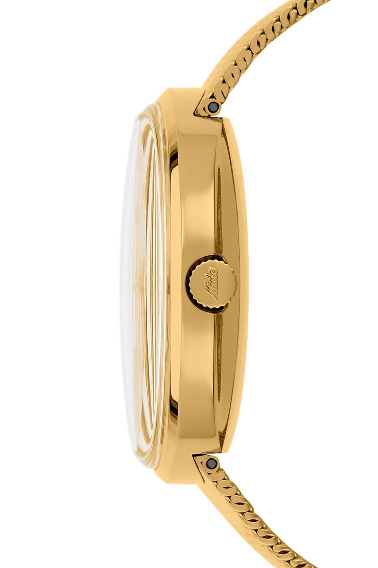 Commander Automatic Mesh Strap Watch, 37mm, Alternate, color, GOLD/ YELLOW/ GOLD