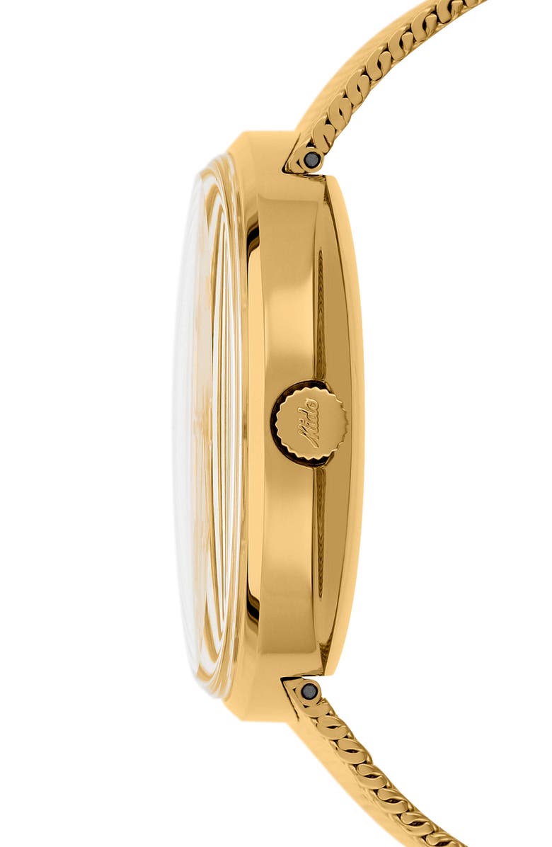 MIDO Commander Automatic Mesh Strap Watch, 37mm, Alternate, color, Gold/ Yellow/ Gold