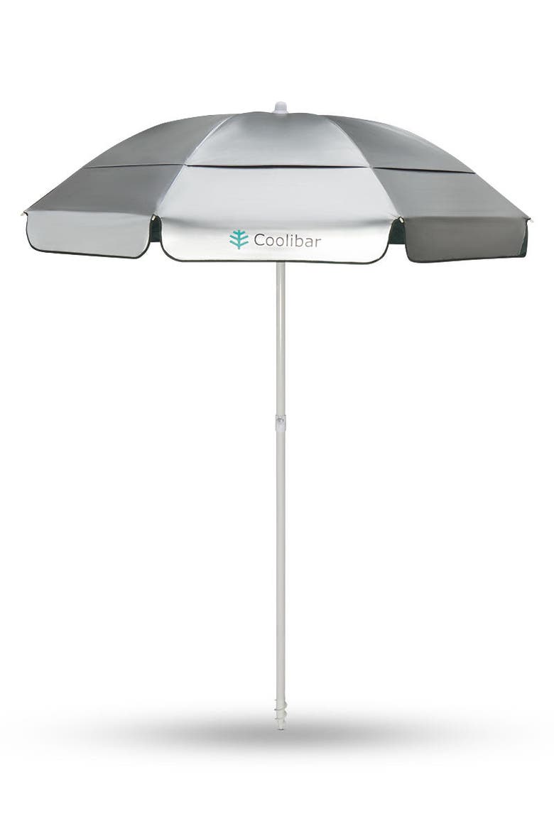 Intego Beach Umbrella, UPF 50+ Sun Protection, Main, color, Silver