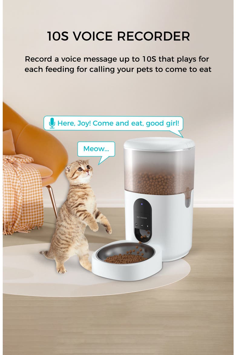 Smart WiFi Pet Feeder Automatic Food Dispenser, Alternate, color, White