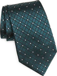 ZEGNA TIES Dot Quatrefoil Mulberry Silk Tie