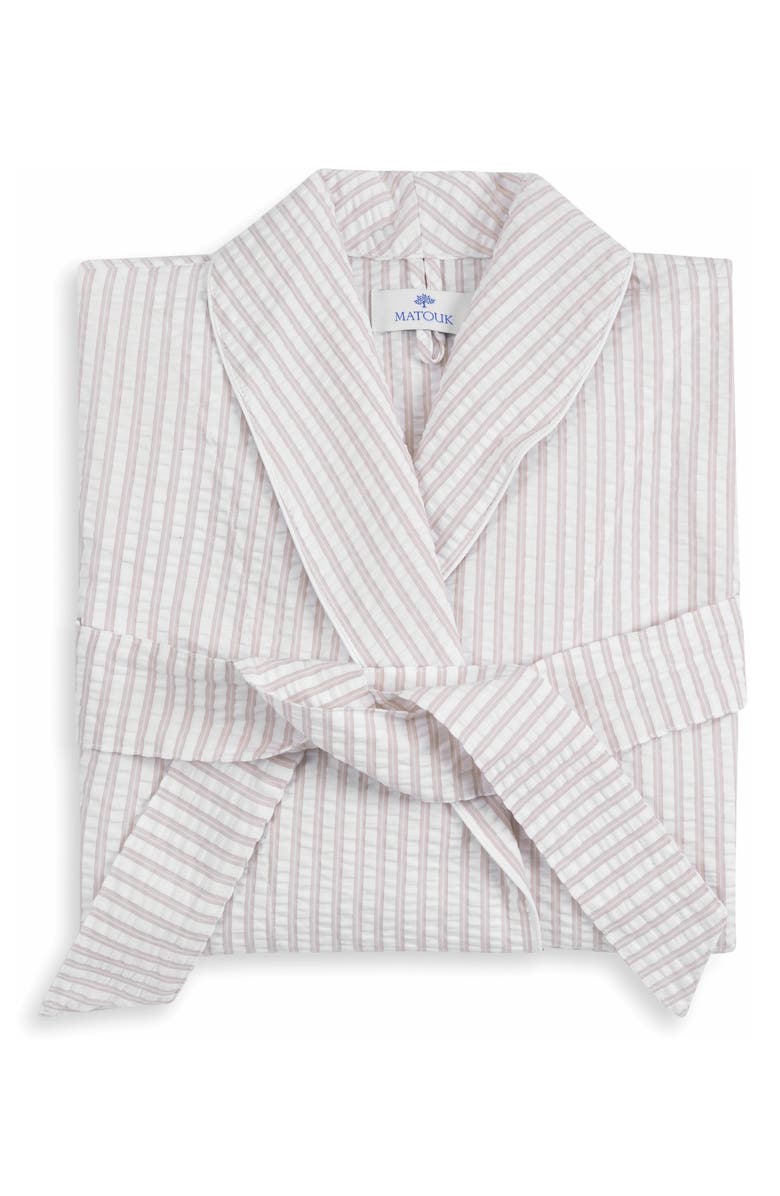 Matouk Matteo Stripe Robe, Main, color, Natural