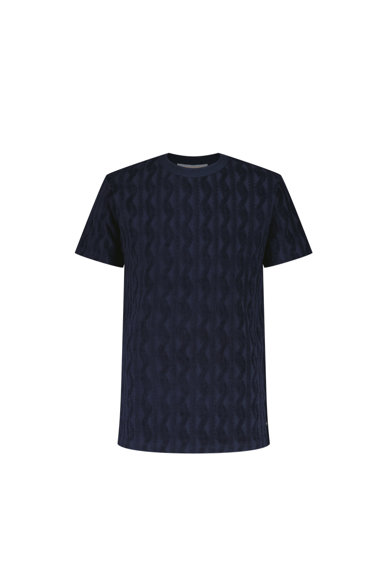 Navy Fancy Terrycloth T-Shirt, Main, color, Navy