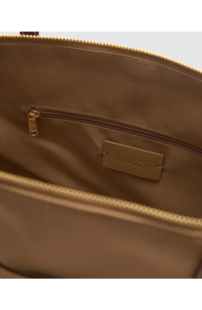 MANGO Nylon Shopper Bag, Alternate, color, Beige