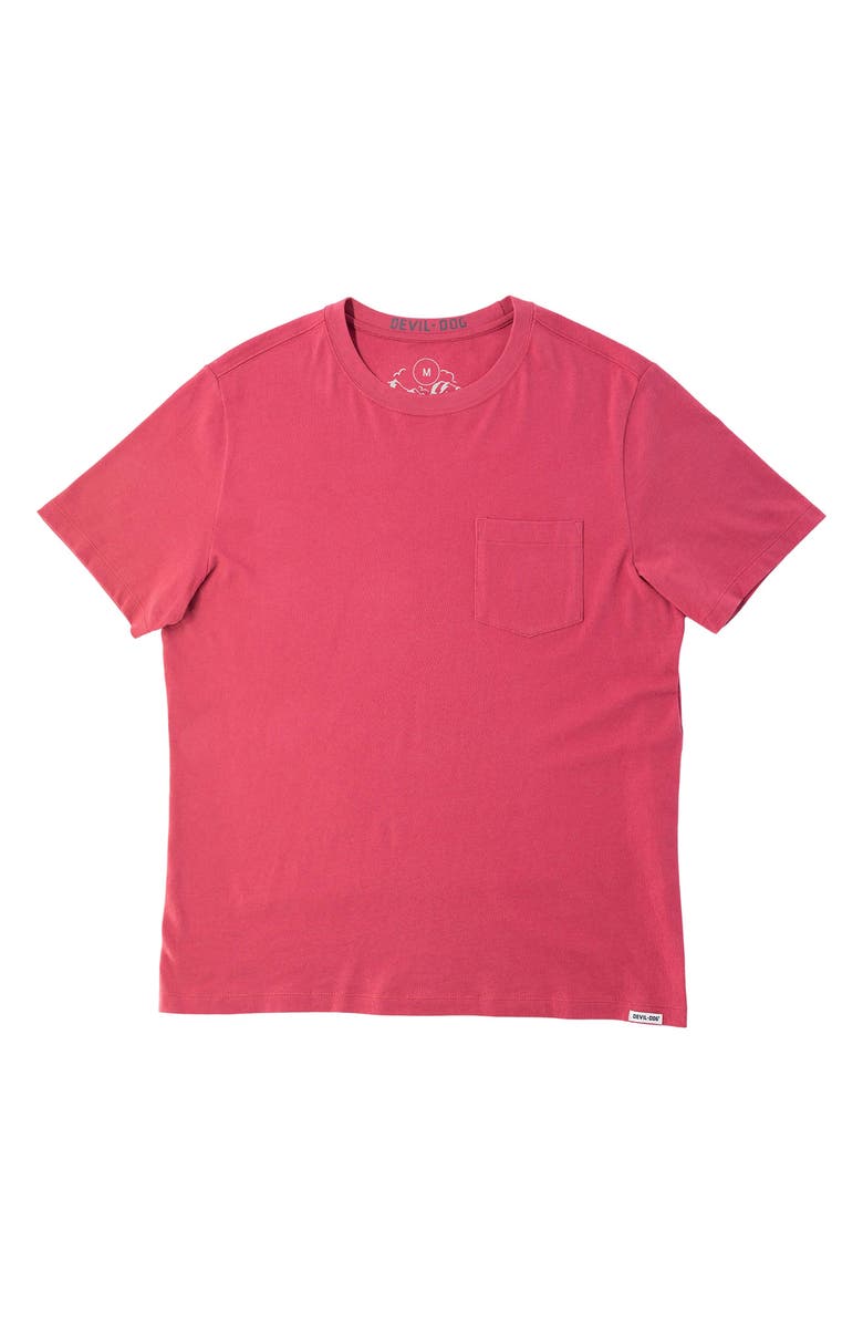 Devil-Dog Dungarees Men's Signature Pocket T-Shirt, Alternate, color, Brick Red