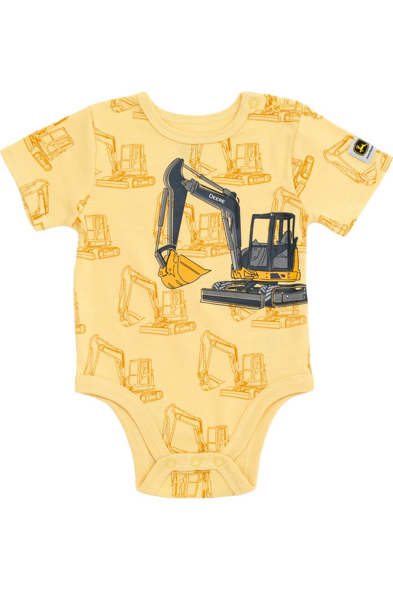 5-Pack Short Sleeve Bodysuits, Alternate, color, Green Orange Yellow