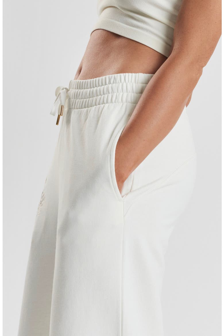 Sitka Blossom-Embroidered Ethical-Cotton Joggers, Alternate, color, Moonlight White