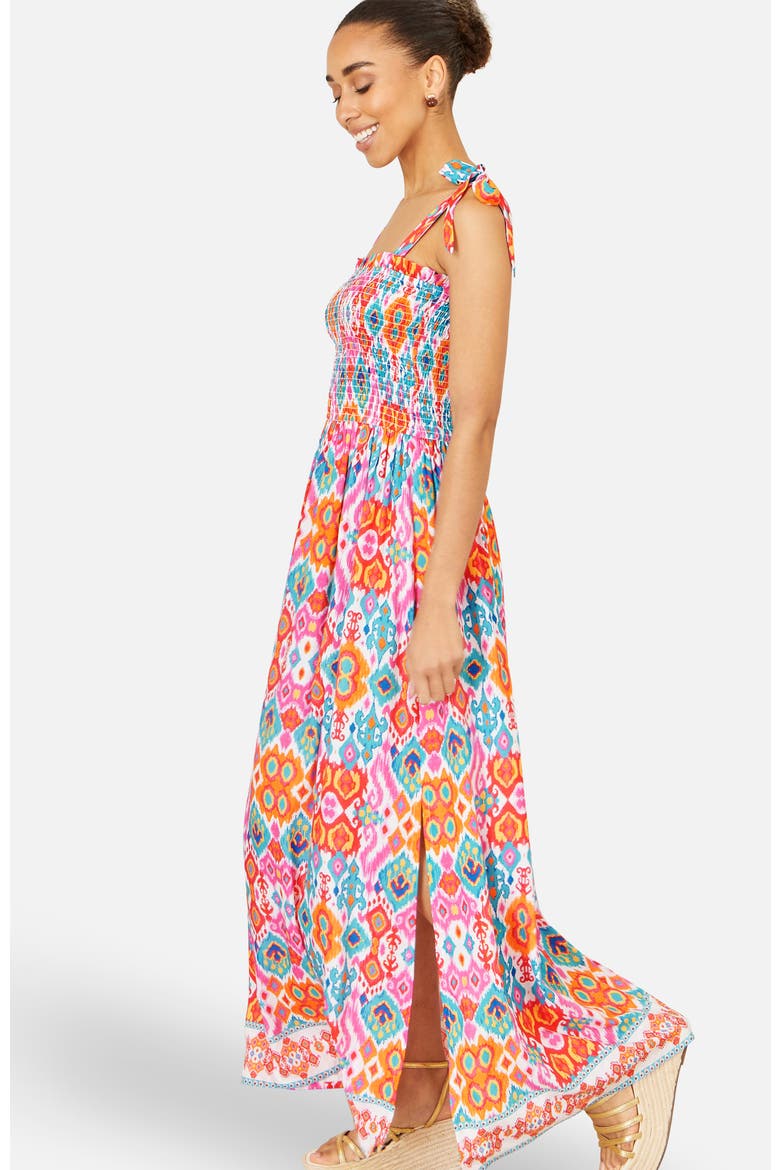 Ikat Print Maxi Sun Dress, Alternate, color, Multi