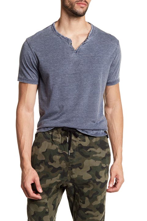 Button Notch Neck T-Shirt