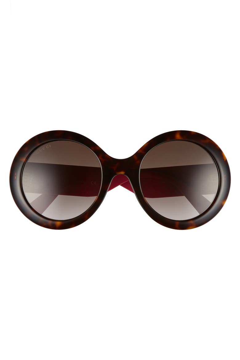 53mm Round Sunglasses, Alternate, color, HAVANA/ BROWN