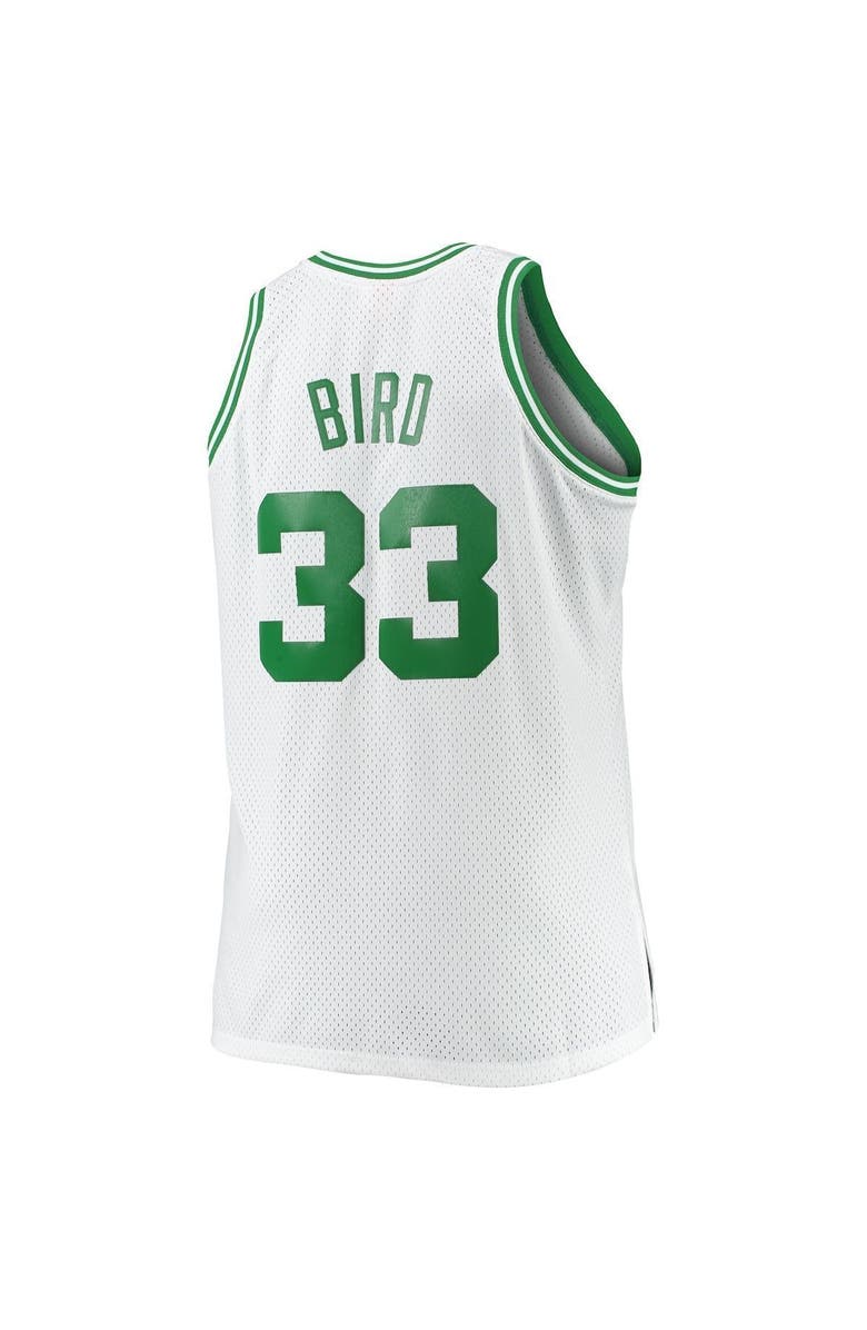 Mitchell & Ness Men's Mitchell & Ness Larry Bird White Boston Celtics Big & Tall 1985-86 Hardwood Classics Swingman Jersey, Alternate, color, 