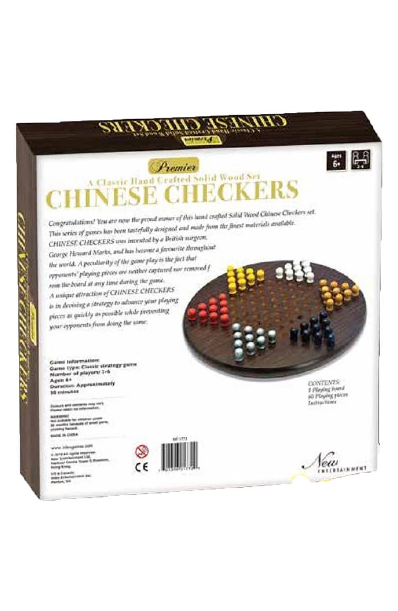 Intex Entertainment Chinese Checkers Wood Board Game, Ages 6+, Alternate, color, Multicolored