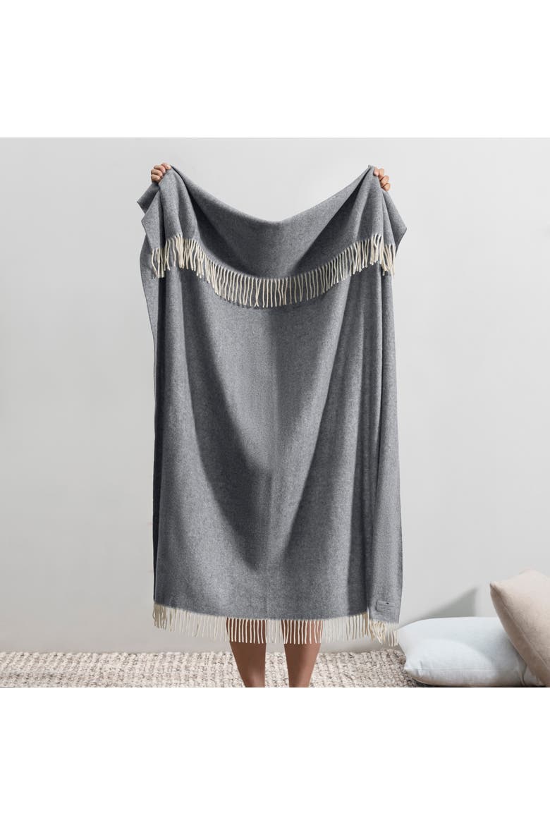 Herringbone Cashmere Throw, Alternate, color, Slate