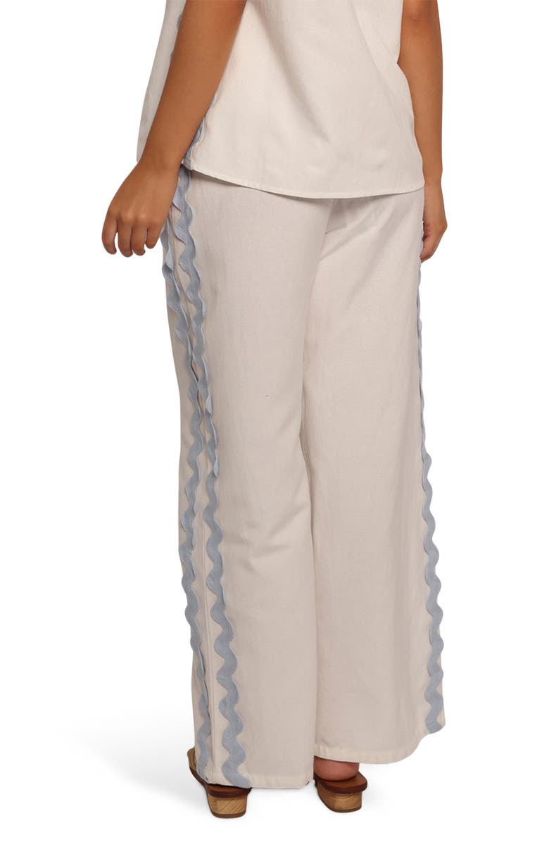 Petal & Pup Jasinta Wide Leg Pants, Alternate, color, Cream Blue
