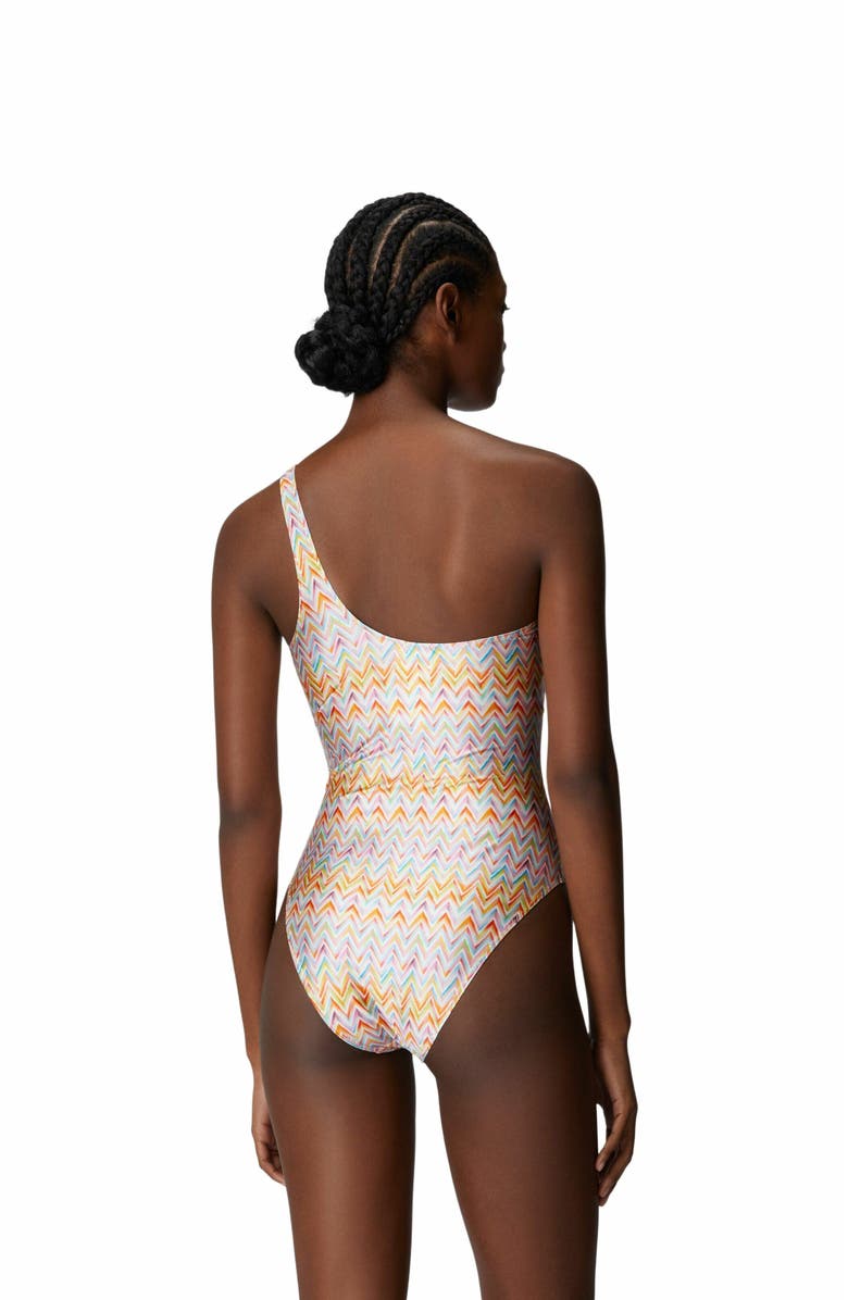 Missoni One-shoulder Swimsuit In Technical Fabric, Alternate, color, Multicoloured