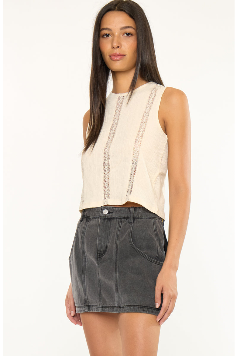 Elaine Mid Rise Mini Skirt, Alternate, color, Black