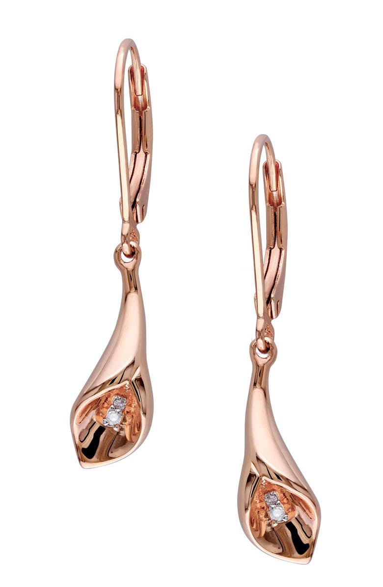 DELMAR Tulip Diamond Dangle Earrings - 0.02 ctw, Main, color, 