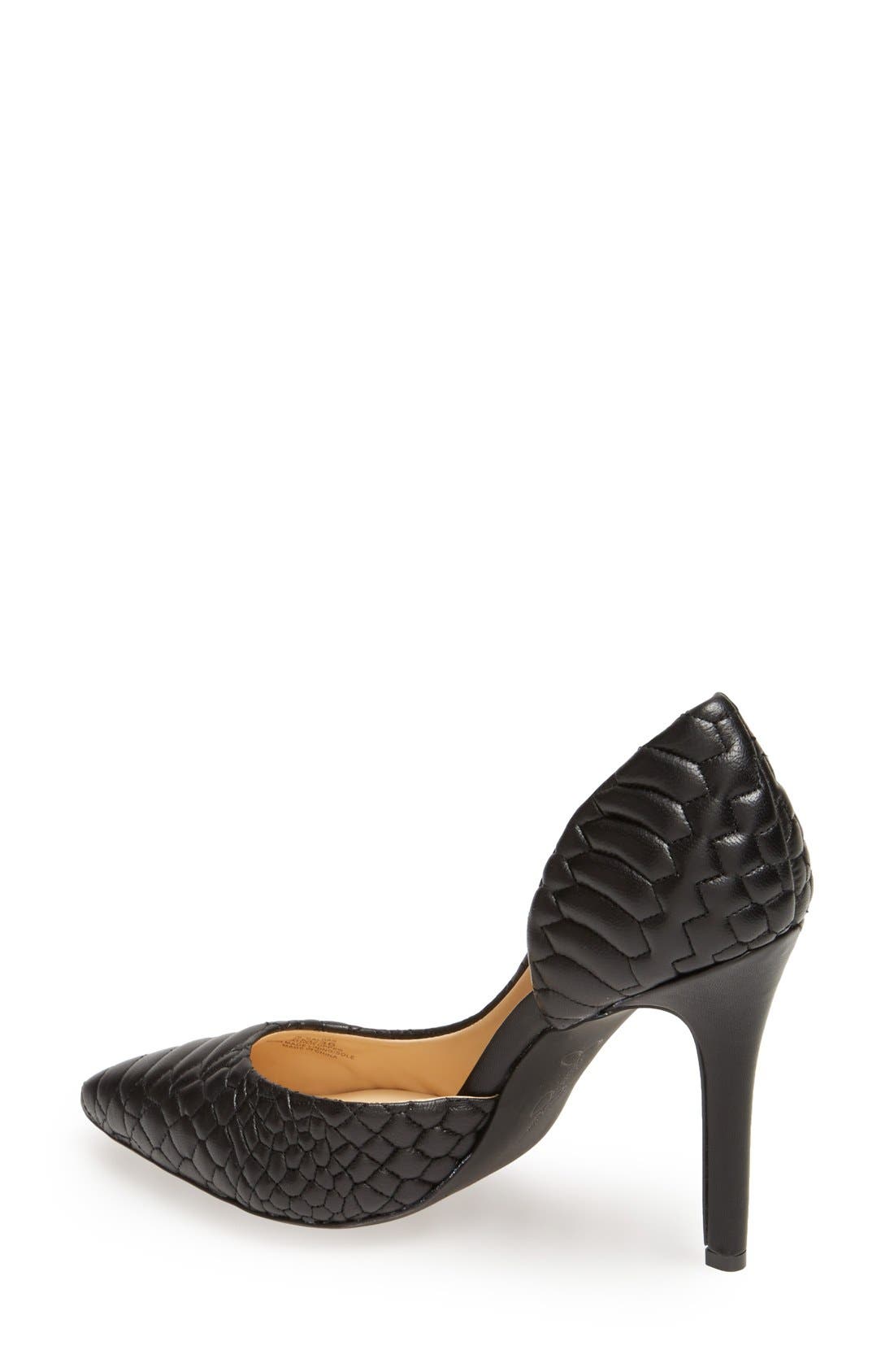 'Caldas' Quilted Leather Pump, Alternate, color, BLACK