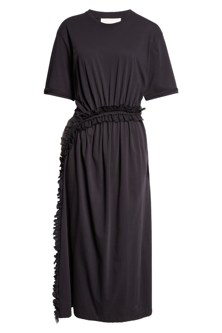 Lilia Organic Cotton Midi Dress, Alternate, color, NOIR