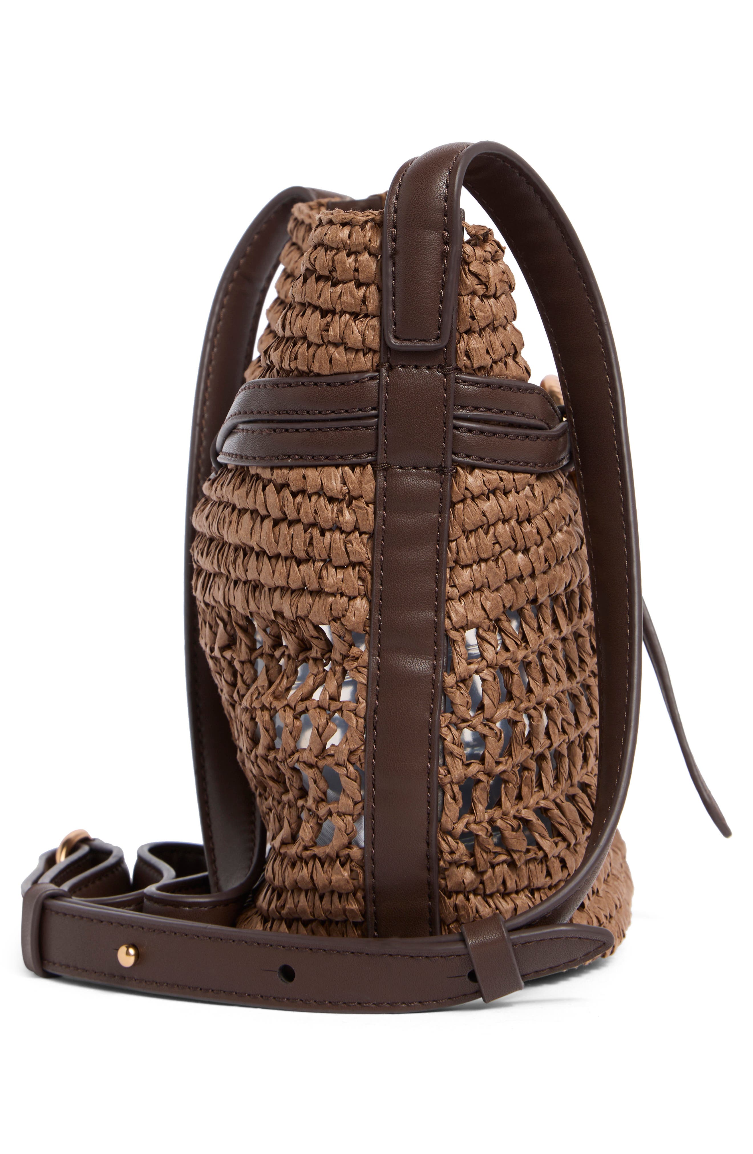 Sam Edelman Bexy Raffia Woven Crossbody Bag, Alternate, color, Brown