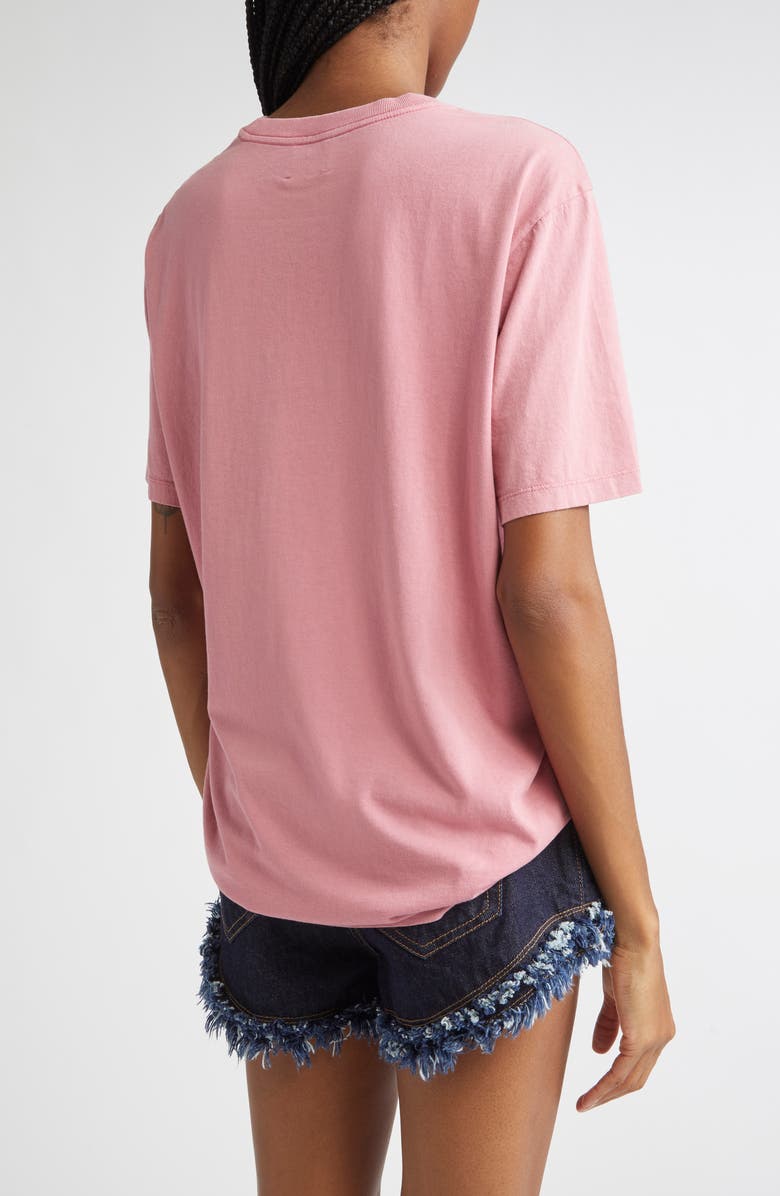 Isabel Marant Étoile Zewel Lips Embroidered Cotton T-Shirt, Alternate, color, Wild Rose