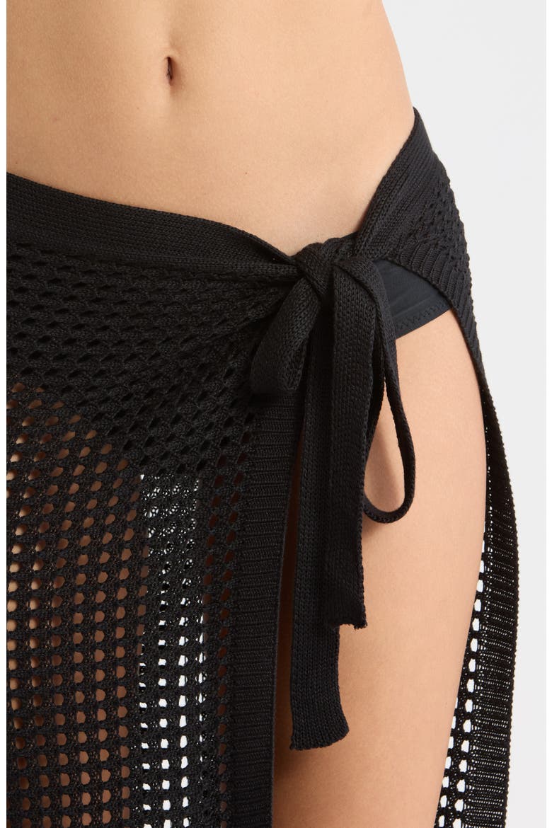Rena Knit Cover-Up Skirt, Alternate, color, BLACK