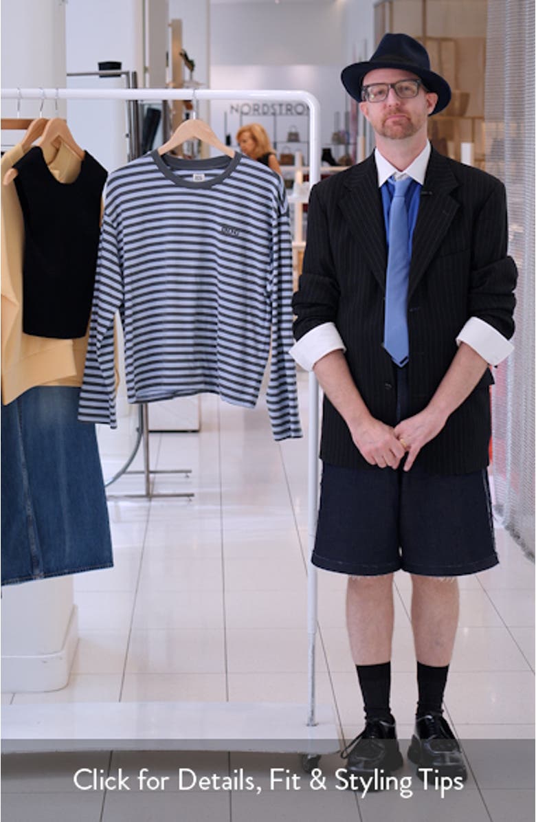 Stripe Long Sleeve Boxy Cotton Top, sales video thumbnail