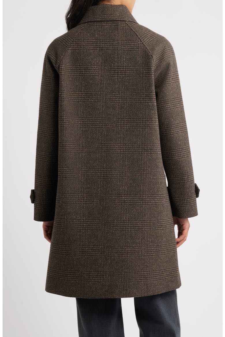 Plaid Slim Balmacaan Coat, Alternate, color, CHOCOLATE