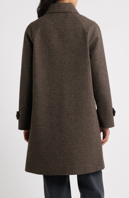 Sam Edelman Plaid Slim Balmacaan Coat In Burgundy