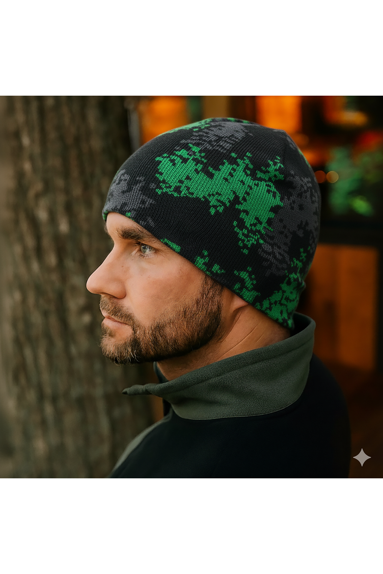Bolton Men's Camo Beanie, Alternate, color, Black Grey Green