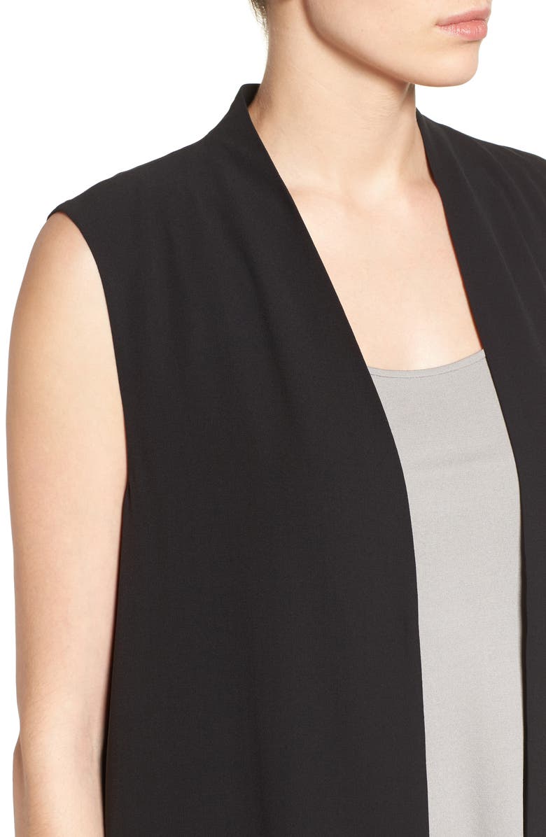 Eileen Fisher Long Silk Vest, Alternate, color, 