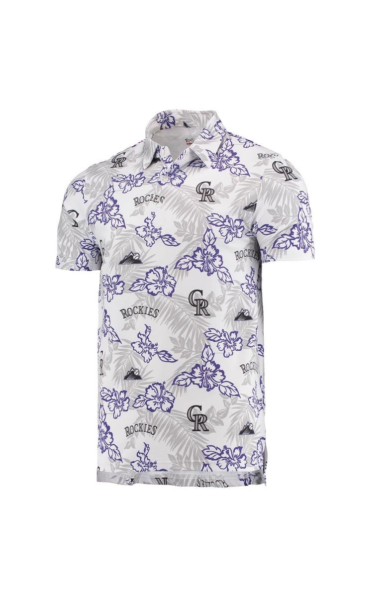 Reyn Spooner Men's Reyn Spooner White Colorado Rockies Performance Polo, Alternate, color, 