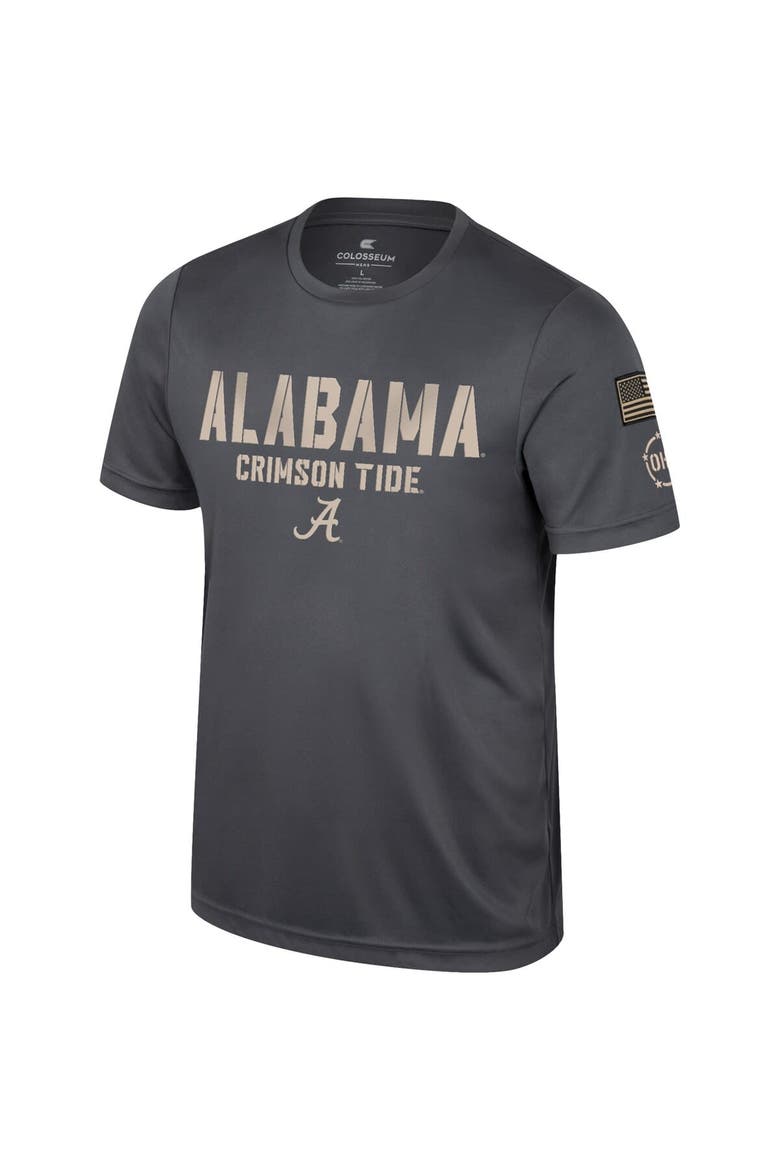 Men's Colosseum Charcoal Alabama Crimson Tide OHT Military Appreciation  T-Shirt, Alternate, color, Charcoal