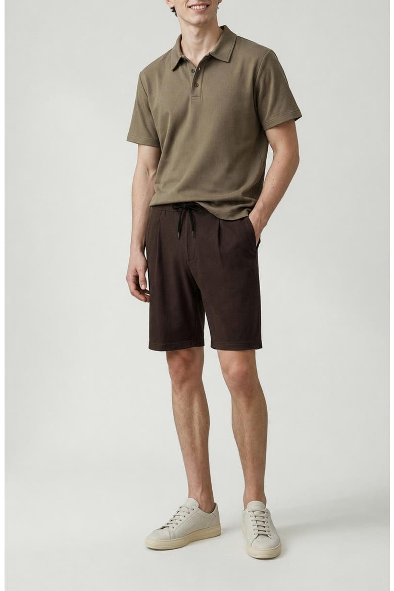 Richie Ribbed Drawstring Shorts, Alternate, color, CHOCOLATE
