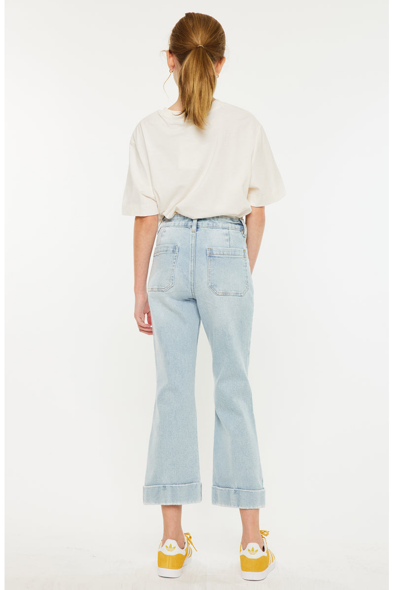 Evie High Rise Cropped Flare Jeans, Alternate, color, Light Wash