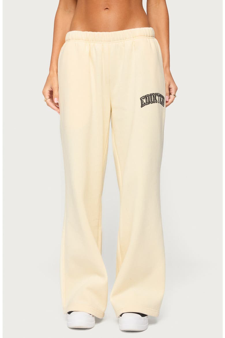 Crush Wide Leg Sweatpants, Main, color, BUTTER