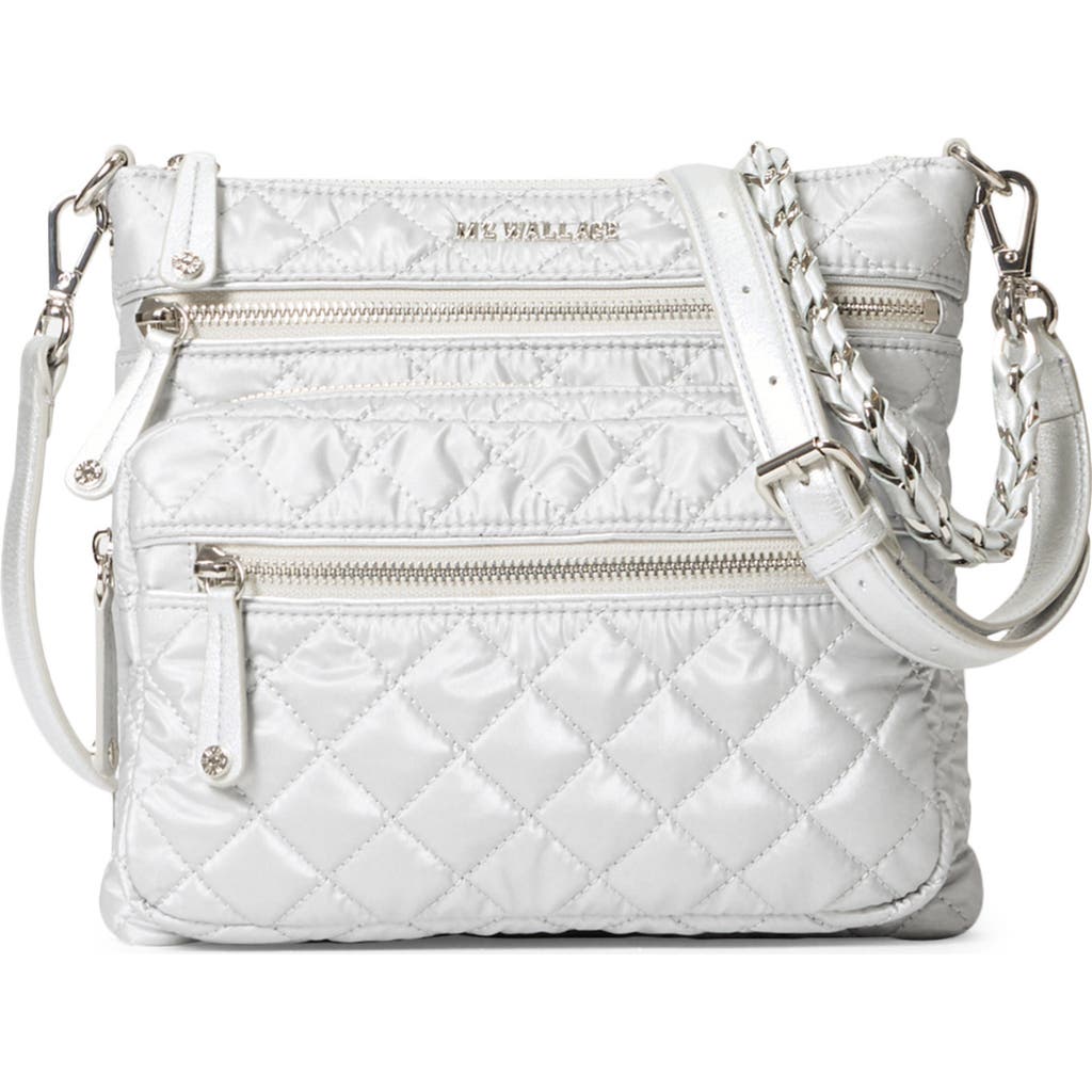 Mz Wallace Downtown Crosby Crossbody Bag In Oyster Metallic