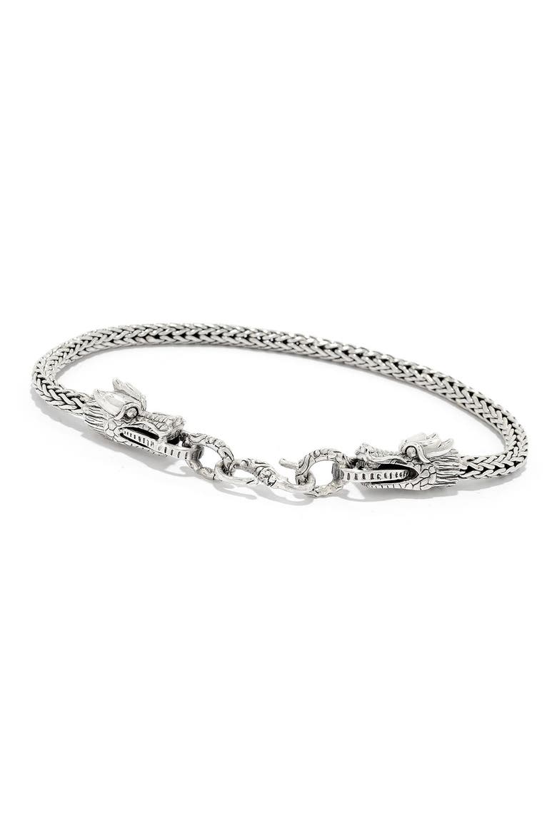 Sterling Silver Double Dragon Head Bracelet, Alternate, color, SILVER