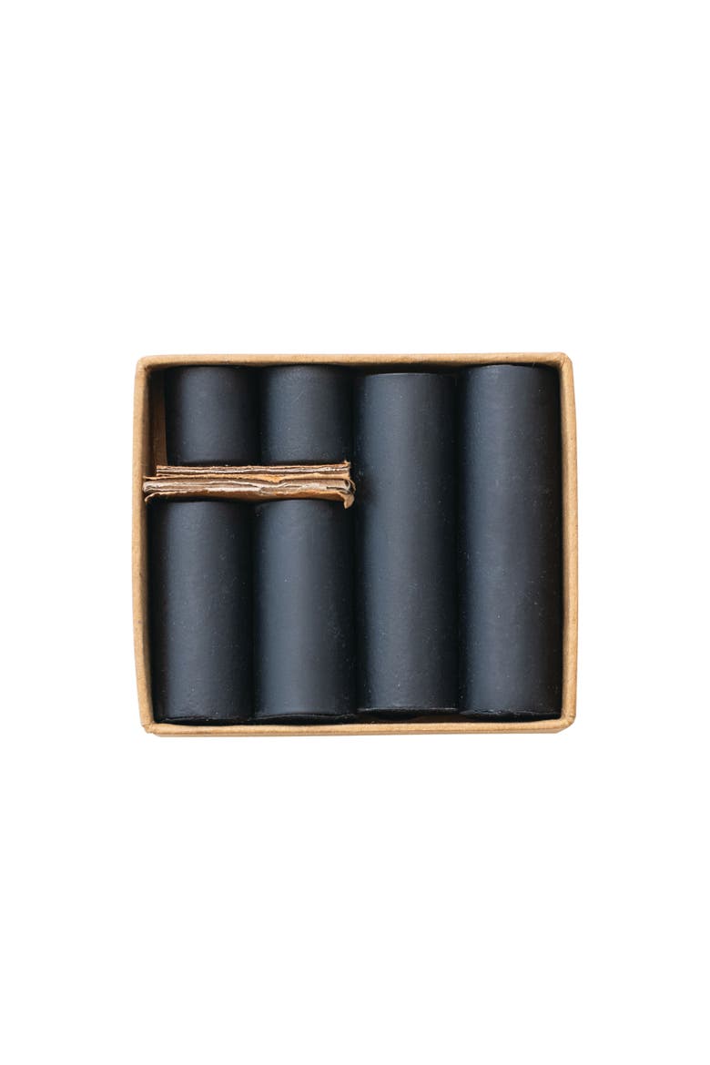 6-Piece Round Metal Magnetic Taper Holders, Matte Black, Main, color, Black
