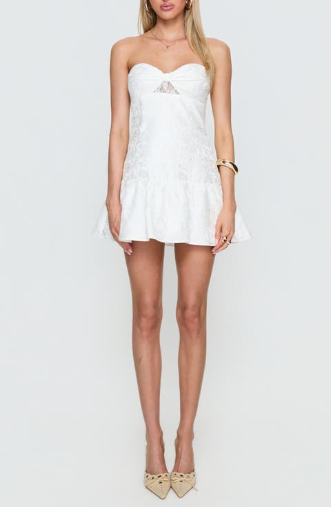 Aubriana Jacquard Strapless Minidress