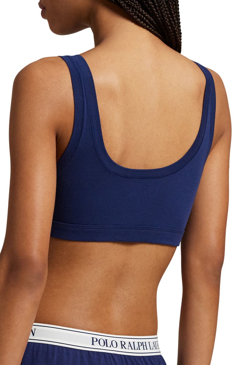 Polo Ralph Lauren Logo Embroidered Bralette, Alternate, color, Navy