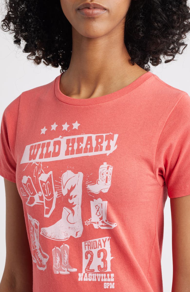 GOLDEN HOUR Wild Heart Cotton Graphic T-Shirt, Alternate, color, Cranberry