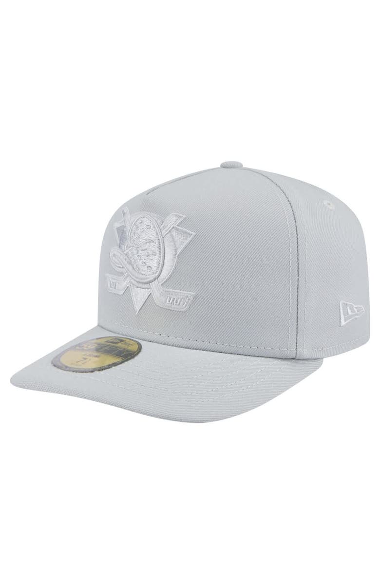 New Era Men's New Era Gray Anaheim Ducks Color Pack A-Frame 59FIFTY Fitted Hat, Main, color, 