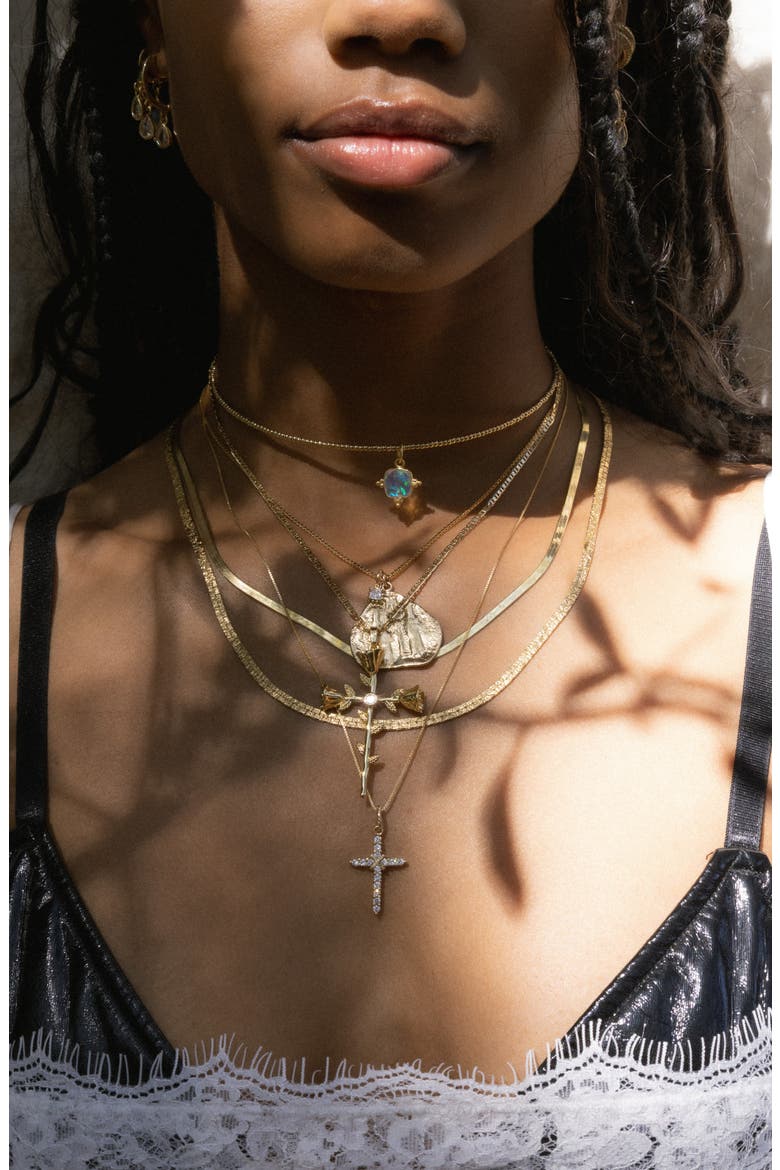 Fire Sky Pendant Collar Necklace, Alternate, color, GOLD