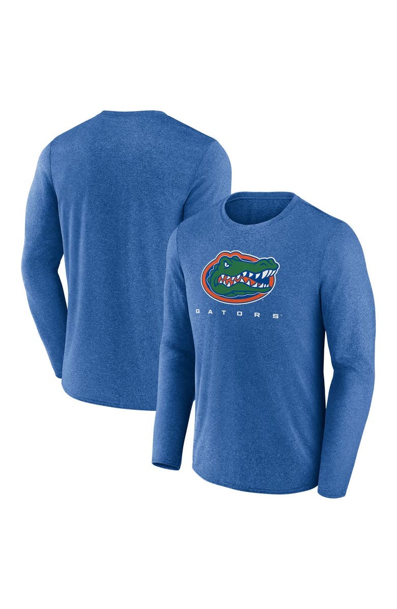 FANATICS Men's Fanatics Heather Royal Florida Gators Defender Team Logo Long Sleeve T-Shirt, Main, color,