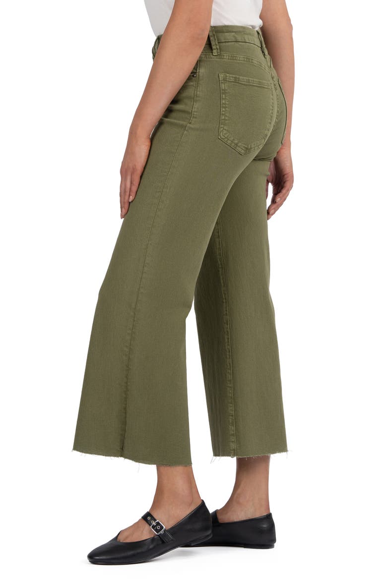 Meg Fab Ab Raw Hem High Waist Ankle Wide Leg Jeans, Alternate, color, OLIVE